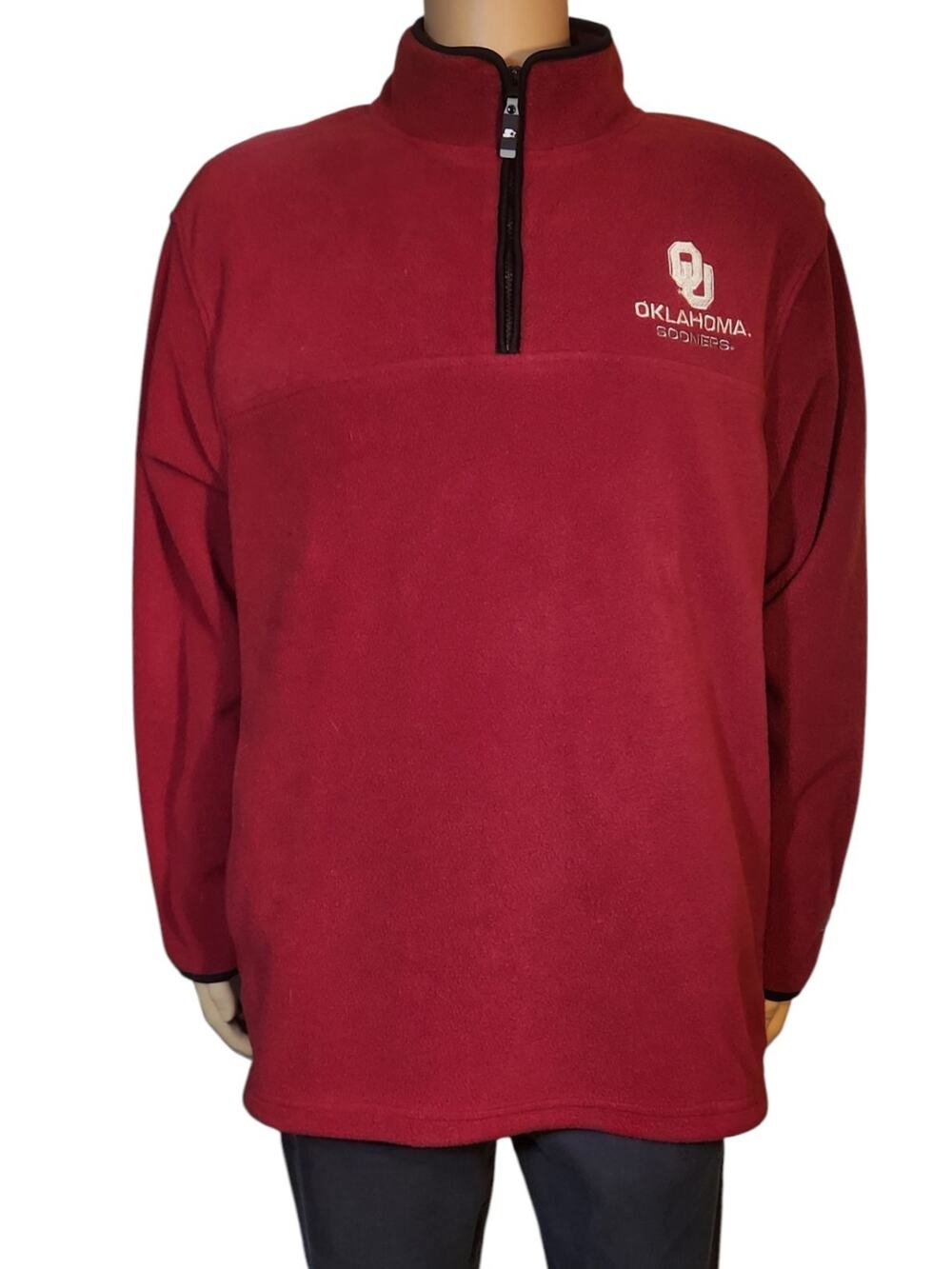 Starter 1/4 zip Fleece Oklahoma Sooner Size Large